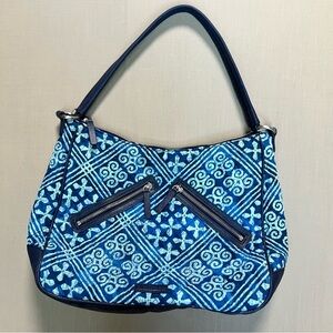Vera Bradley Vivian Hobo Bag Cuban Tiles Blue Patterned Handbag